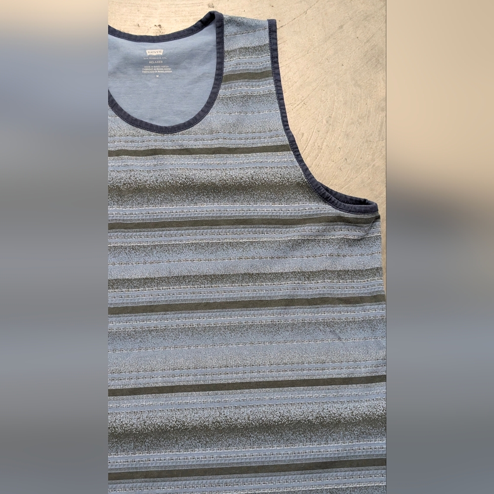Levi's Striped Blue Tank Top, Medium